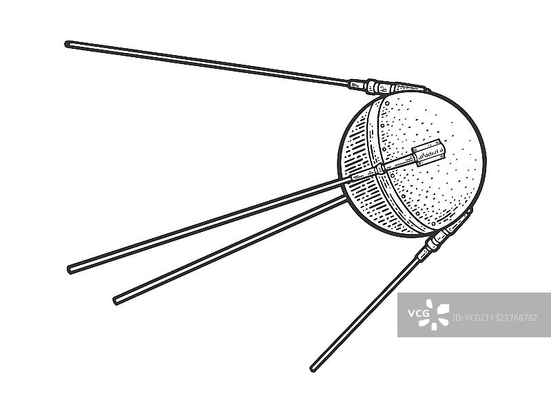第一颗人造地球卫星草图图片素材
