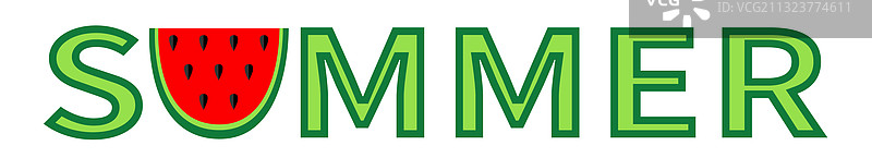 西瓜图标：你好夏天文本图片素材