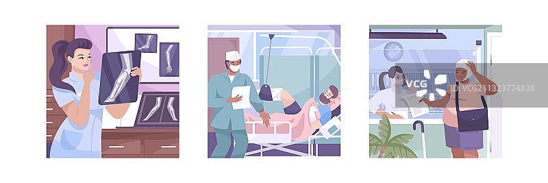 骨折扁平合集图片素材