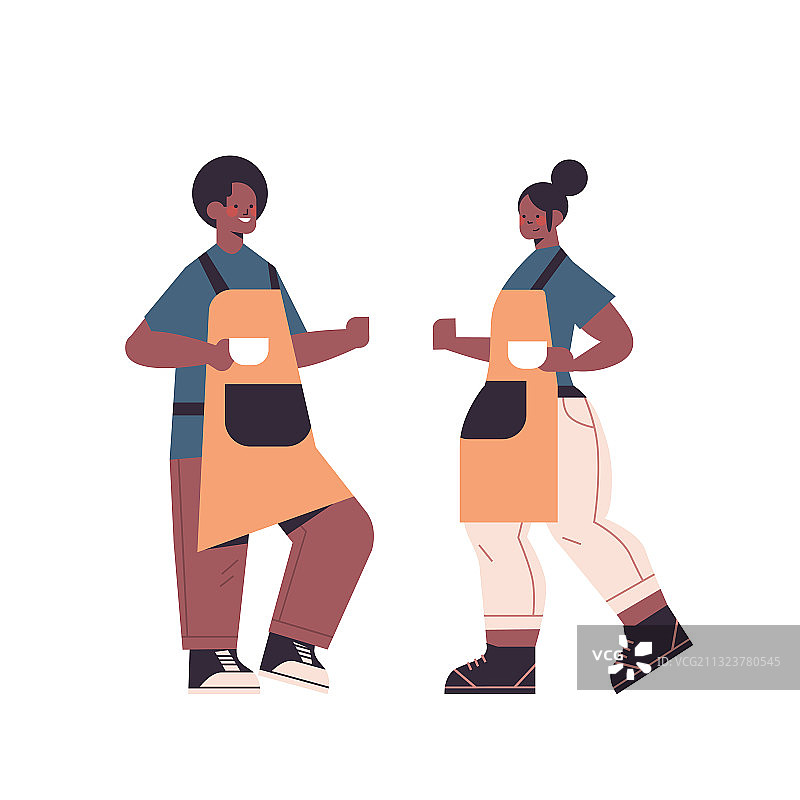 穿制服的非裔美国男女在工作图片素材