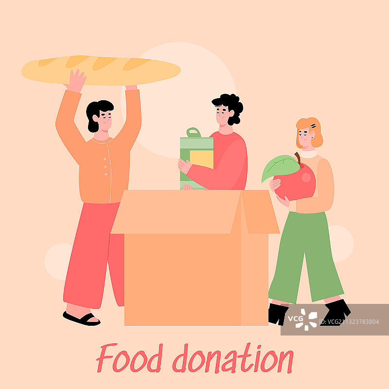 为无家可归者捐赠食物概念图片素材