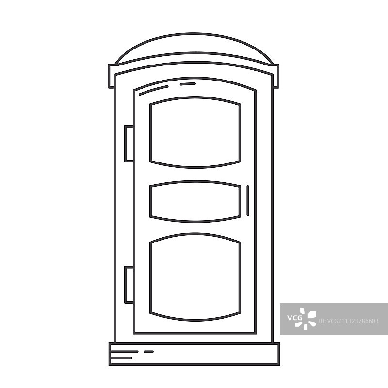 移动式生物厕所轮廓图标（正面）图片素材