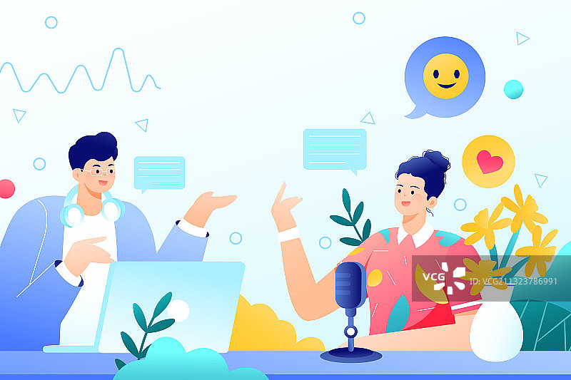 卡通邀请好友工作直播互联网快递运输电商购物促销网购矢量插画图片素材