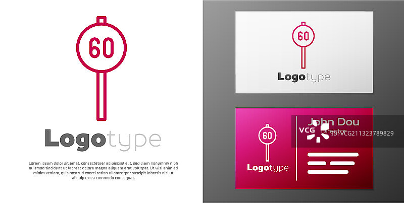 限速60公里交通标志线条标志图片素材