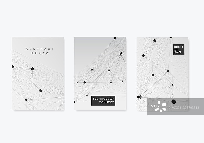 带有分子结构的三折页宣传单图片素材