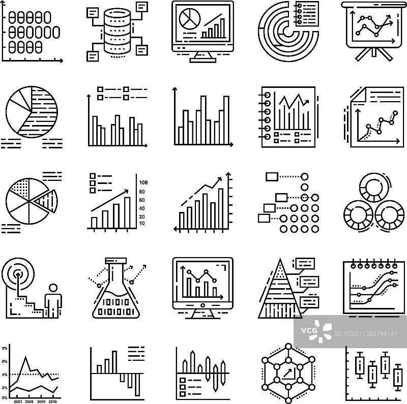 图形分析线条图标包图片素材
