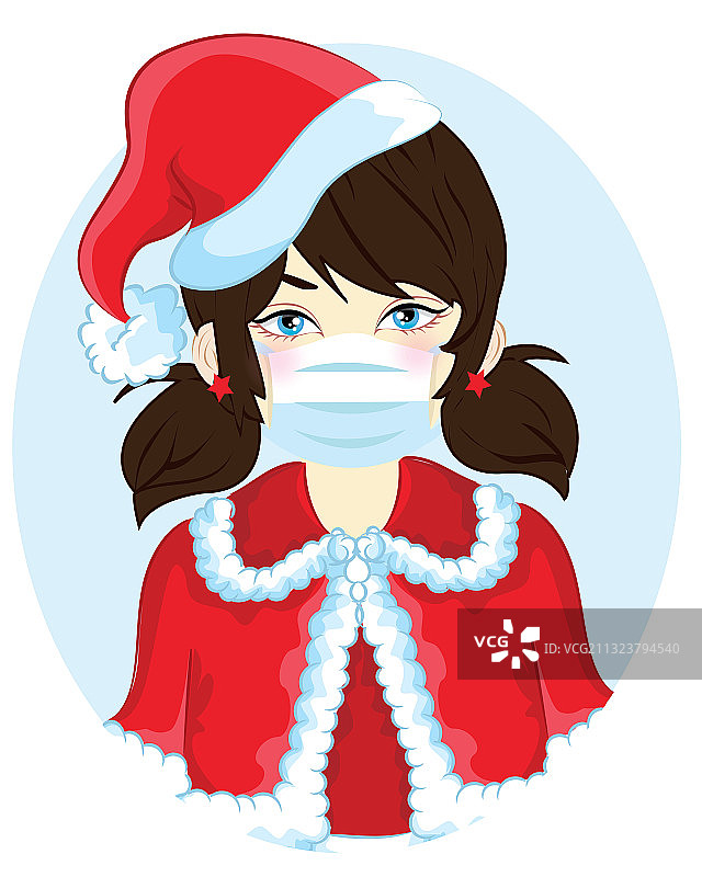 戴口罩的女孩在咳嗽和打喷嚏图片素材