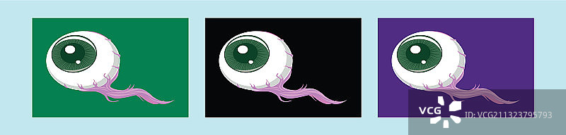 眼球卡通图标设计模板套装图片素材