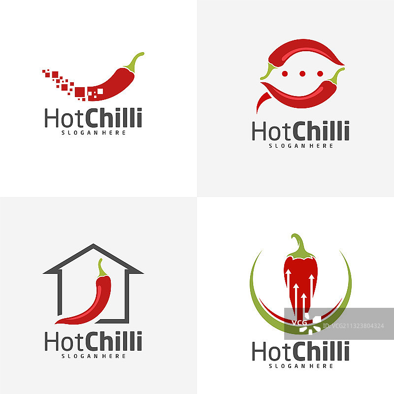 红色辣椒标志设计模板图片素材
