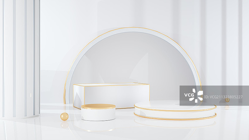 白色简约创意场景图片素材