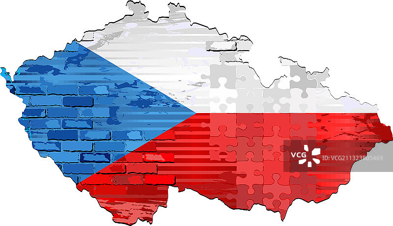 捷克共和国复古抽象地图图片素材