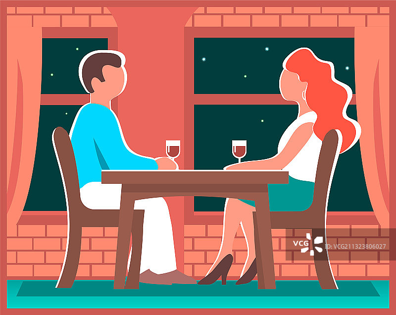 咖啡馆里的一男一女图片素材