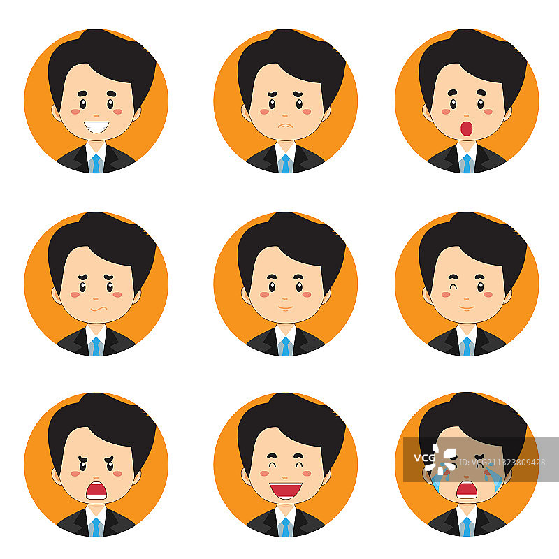 具有各种表情的商人头像图片素材