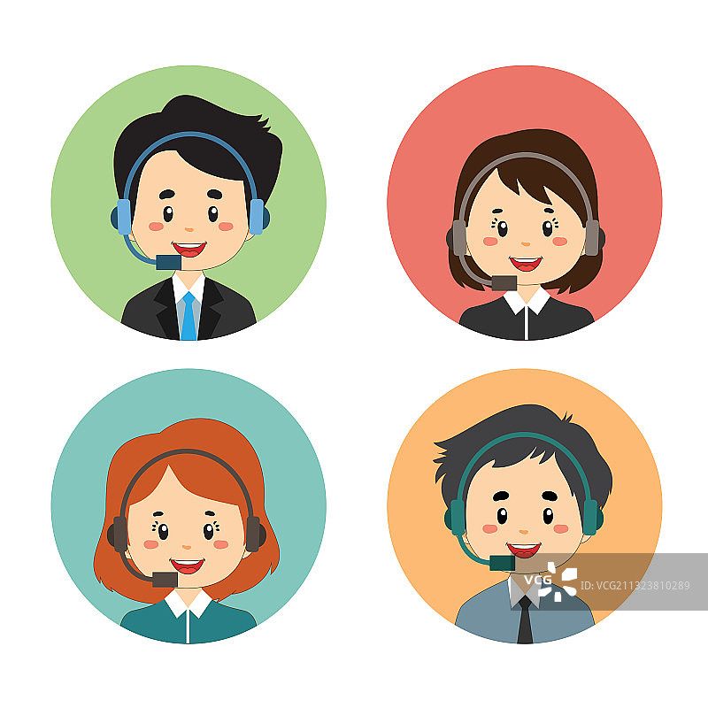 扁平风呼叫中心头像合集图片素材