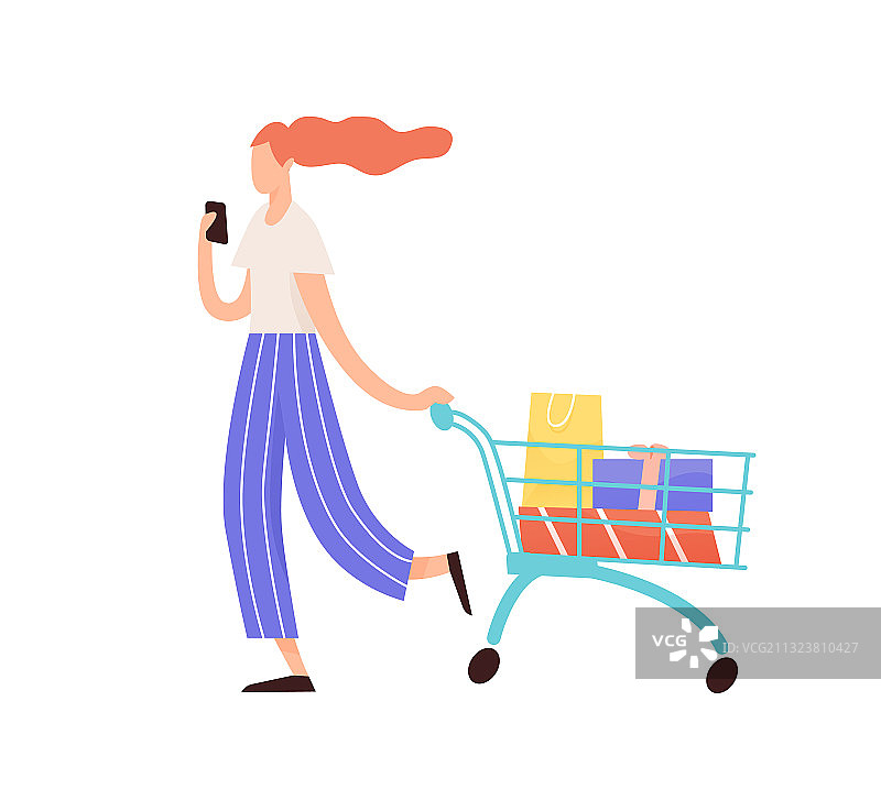 正在用手机发信息的无脸女人图片素材