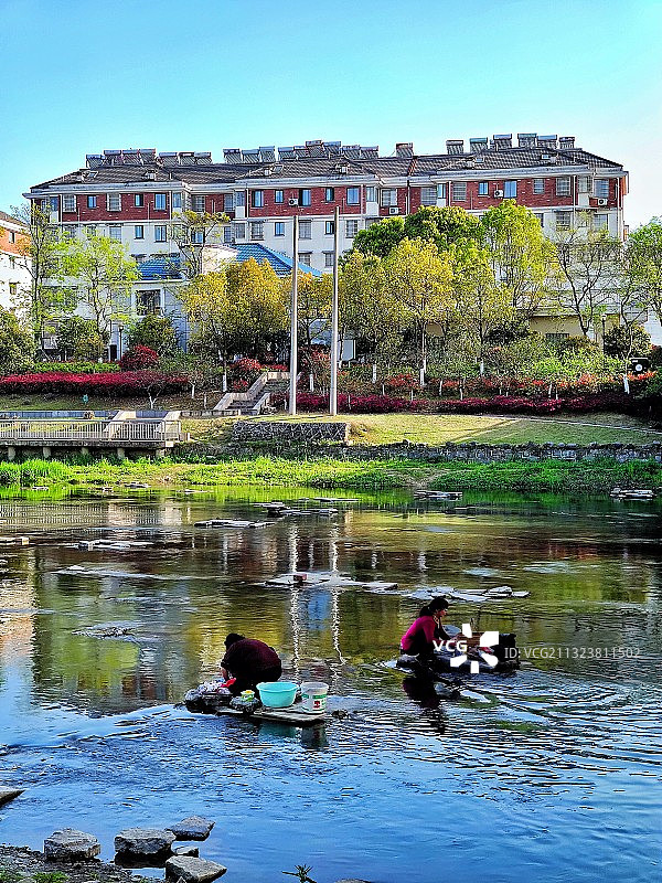 春日幕溪图片素材