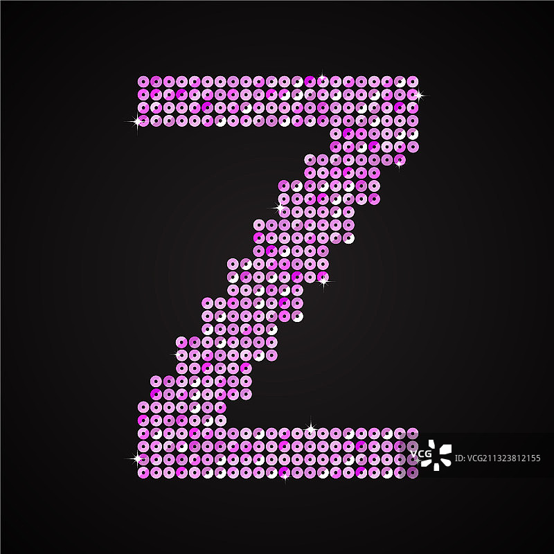 紫色粉色闪光亮片圆点字母Z图片素材