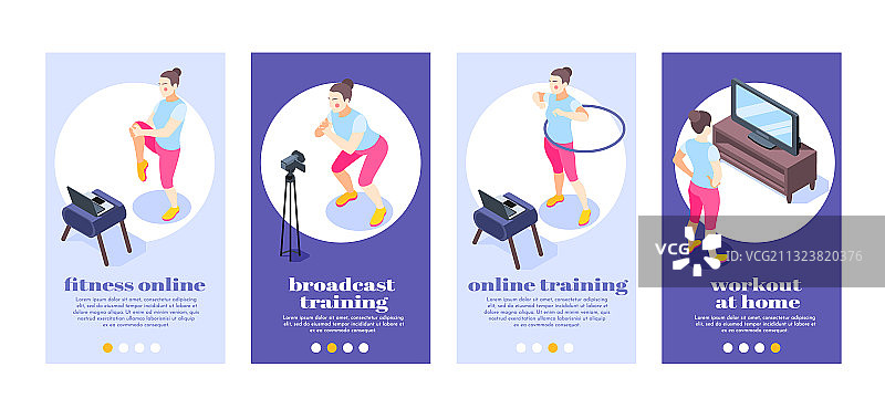 在线健身2.5D海报图片素材