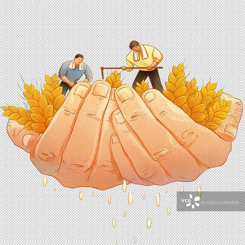 辛劳耕种得农民插画图片素材