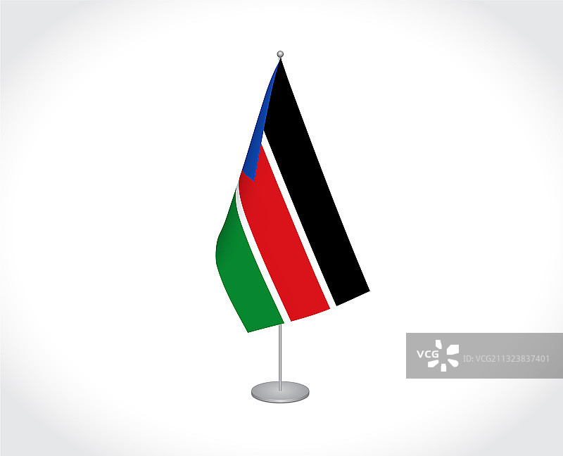 南苏丹国旗 白色背景图片素材