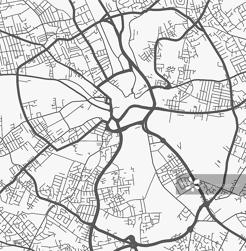 布拉德福德城市地图黑白海报图片素材