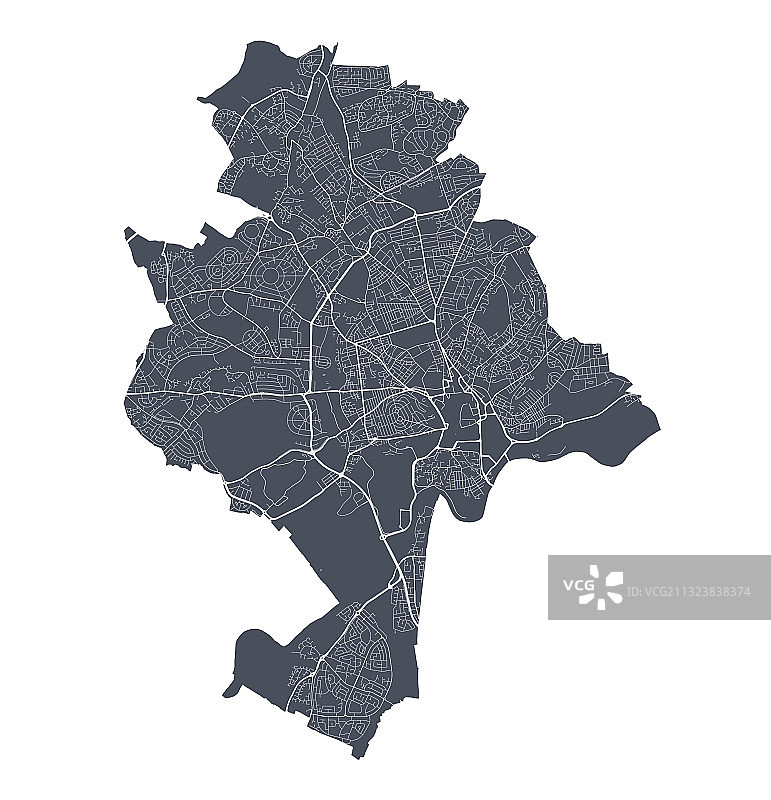 诺丁汉市地图详情图片素材