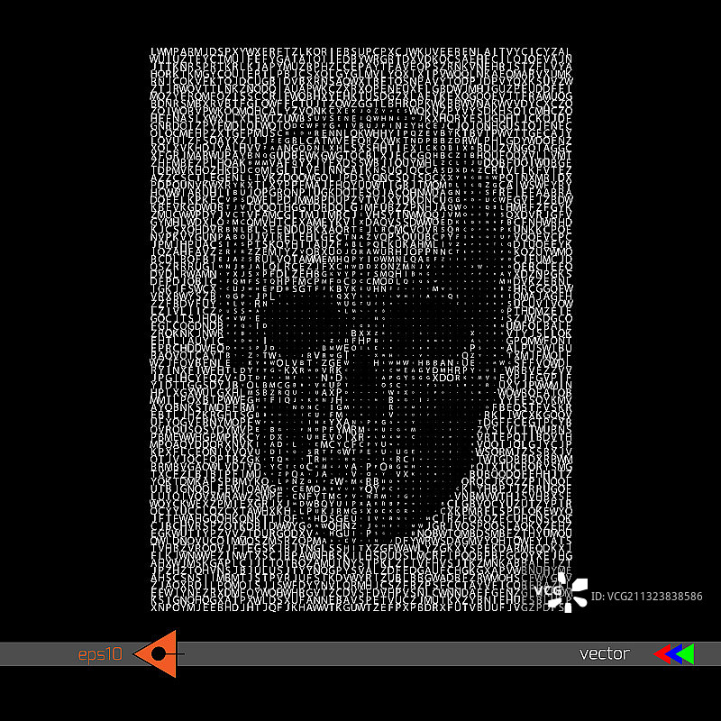 黑色骷髅头字母符号图片素材