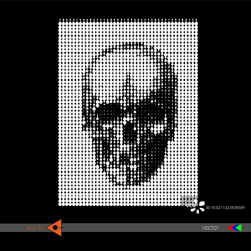 骷髅方形马赛克像素人物图片素材