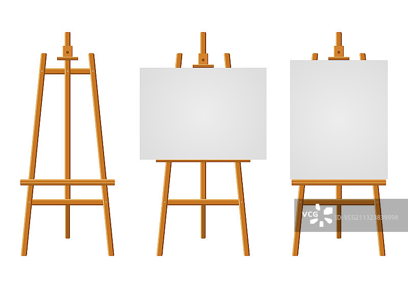 白色木制画架或绘画艺术板图片素材