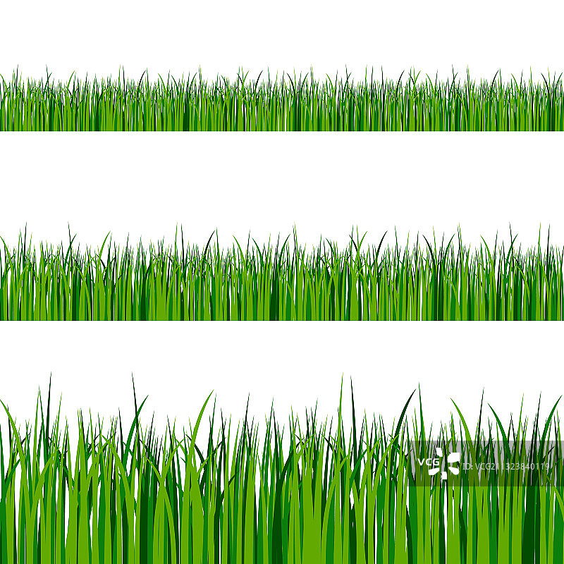设置在透明背景上的绿色草地边界图片素材