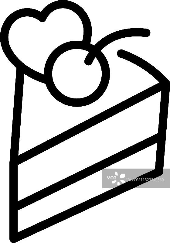 樱桃蛋糕图标轮廓样式图片素材