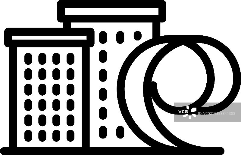 城市海啸图标轮廓样式图片素材