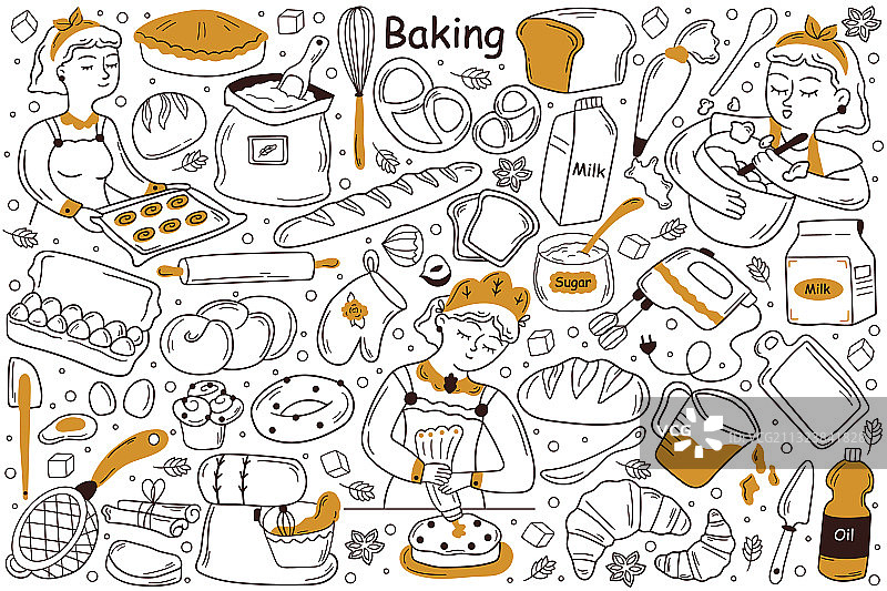 烘焙涂鸦合集图片素材