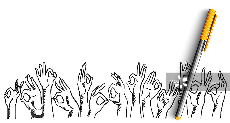 手势涂鸦图片素材