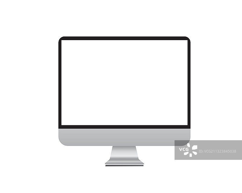 逼真数字白色台式电脑显示器图片素材