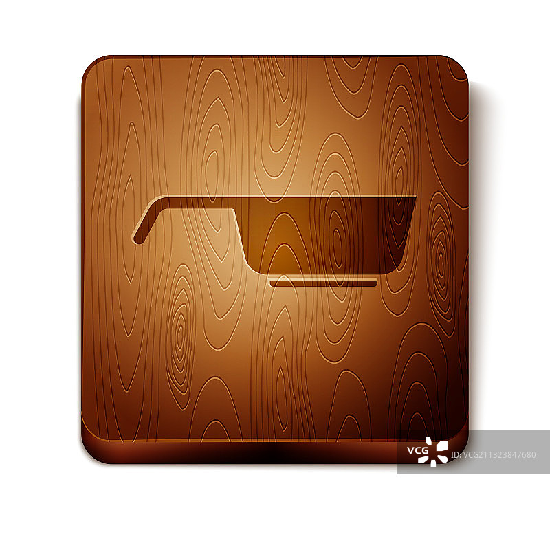 白色背景上的棕色煎锅图标图片素材