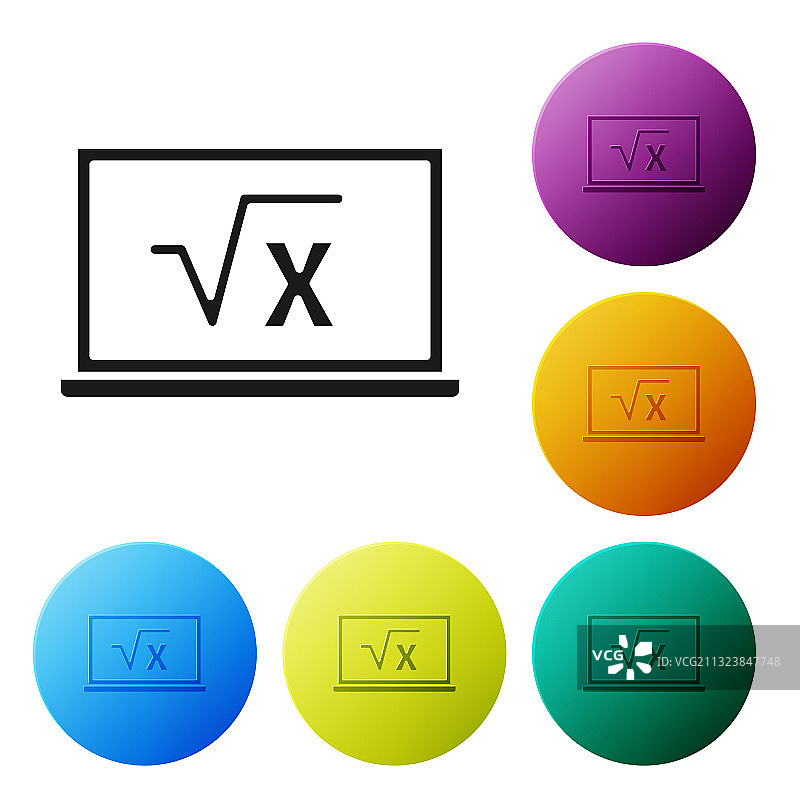 黑板上的黑色平方根x符号图标图片素材