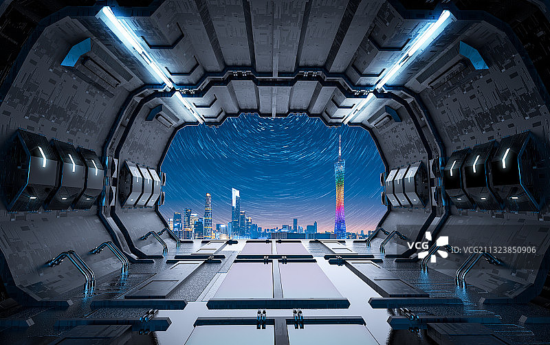 广州城市科技太空舱背景图片素材