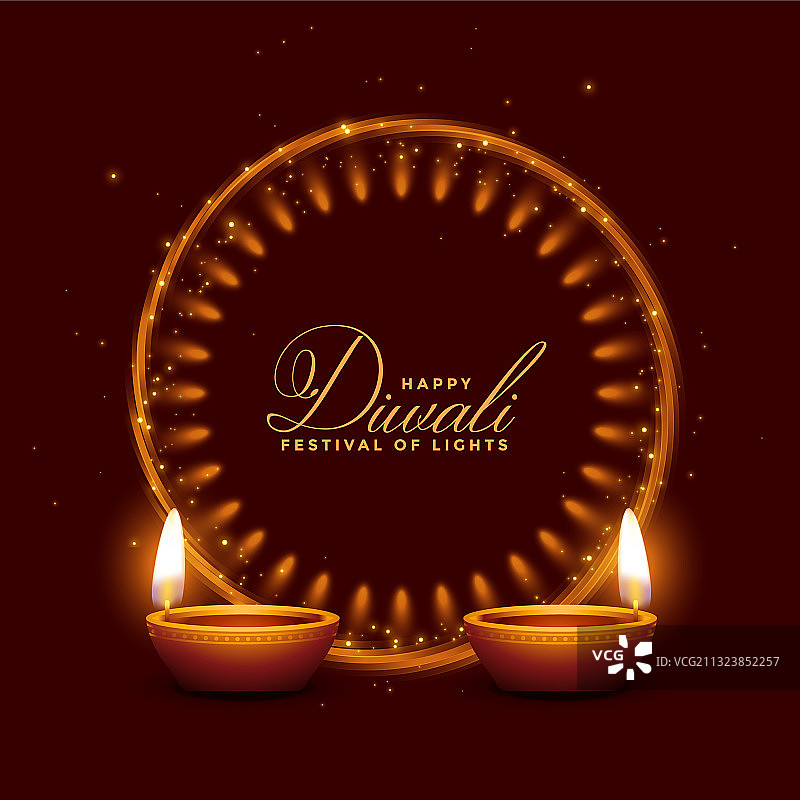 排灯节快乐闪亮节日灯光背景图片素材