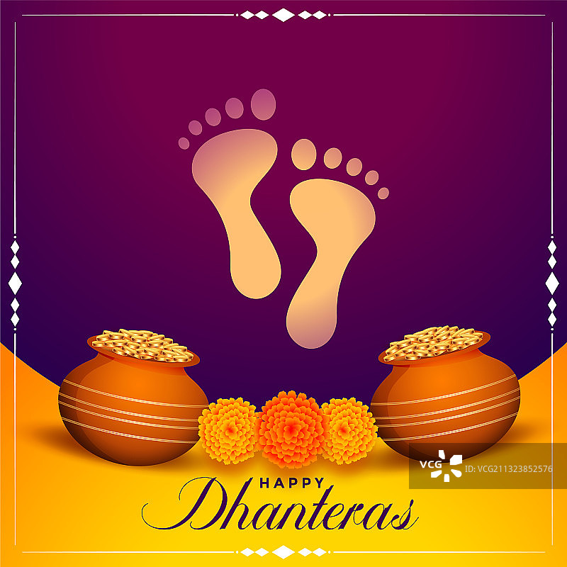 Dhanteras节祝福与神足背景图片素材