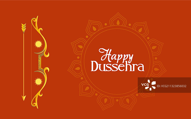 金色弓箭与曼陀罗装饰图片素材