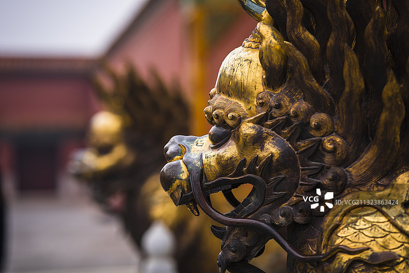 故宫的麒麟雕像图片素材