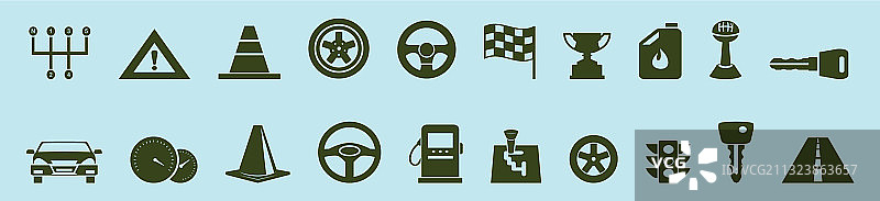 汽车零件卡通图标设计模板图片素材