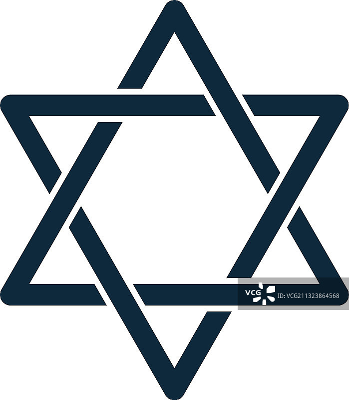 光明节大卫之星犹太教标志剪影图片素材