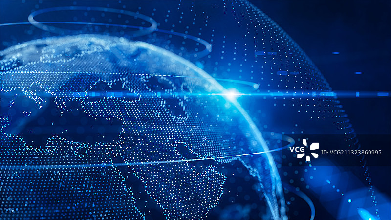 全球全息地球科技光芒图片素材