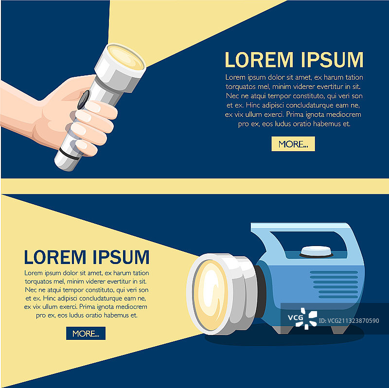 手持白色大手电筒图片素材