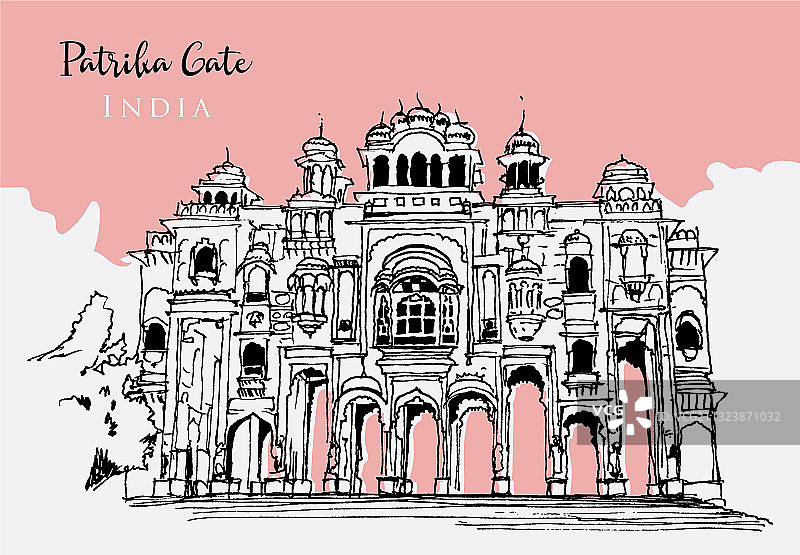 印度帕特里卡门素描图片素材