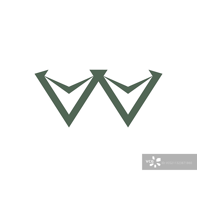 字母VW简约几何标志图片素材