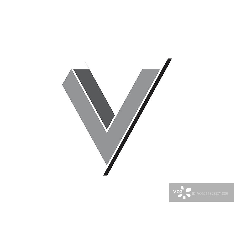 字母V 3D符号Logo图片素材