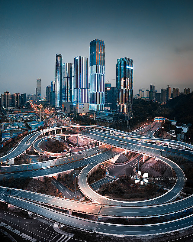 南宁五象新区航拍夜景图片素材